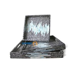 Meilleure nouvelle collection de plateaux de rangement pour la maison design personnalisé naturel acrylique bambou rotin cuir MDF nacre - Product Image 2