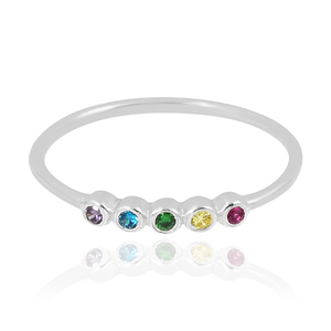 Bijoux fabuleux bague minimaliste en argent sterling 925 en pierre de lune arc-en-ciel naturel - Product Image 4