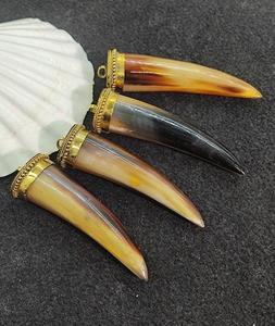 Colgante de hueso de camello de alta calidad hecho a mano Natural con trabajo de latón de la India F s i joyería de hueso de búfalo regalo de Navidad - Product Image 1