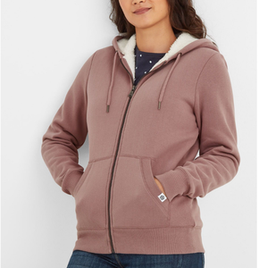 Transfert Logo Sweat À Capuche Épais Tissu Lourd Personnalisé Full Zip up Strass 100% Coton Femmes En Gros Usine Femmes À Capuche - Product Image 6