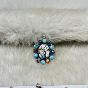 Pendentif Turquoise en Argent Sterling 925 Naturel Pendentif Turquoise Pierre Naturelle en Argent Sterling - Product Image 6