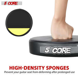 5Core Guitar <b>Stool</b> w Comfortable <b>Padded</b> Seat Foot Rest Guitar Holder w 300 Lbs Capacity - Product Image 3
