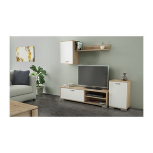 Kit Parete Attrezzata 170x36xh190 Cm Bianco/Rovere - Product Image 1