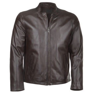 2025 nouveauté hommes luxe en cuir moto veste personnalisé hiver toile avant fermeture éclair - Product Image 1