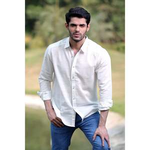 Chemise habillée en coton Mason pour homme Unze London, manches longues, tissu popeline tissé, col montant, taille 6XL, pour le travail - Product Image 3
