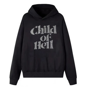 Sudadera con capucha premium de pedrería, jersey grueso de forro polar con detalles de cristal brillante, ideal para ropa urbana de invierno al por mayor - Product Image 5