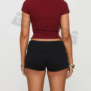 Pantalones cortos de verano de cintura alta personalizados 2025 para mujer, ropa de calle, pantalones de salón informales cómodos con bolsillos, cintura elástica con cordón - Product Image 2
