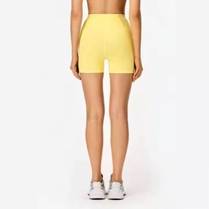 Pantalones cortos de talle alto para mujer Lemon Verbena Melange Pulse 78% poliéster 22% elastano transpirable con banda elástica bolsillo en la cintura - Product Image 2