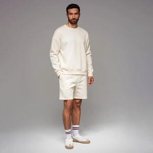 Conjunto de sudadera y pantalones cortos con estampado informal para hombre, ajuste relajado para verano o ropa de salón, jersey para hombre, sudadera, pantalones cortos - Product Image 1