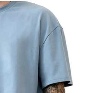 เสื้อยืดโอเวอร์ไซส์ผ้าฝ้าย100% 220ก. เปิดไหล่ตกเสื้อยืดผู้ชายพิมพ์ลายแบบกำหนดเองได้