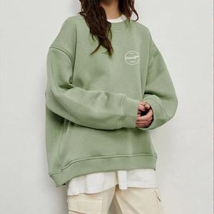 Women Oversized Sweatshirt 100% Cotton Designed Using Soft <b>Brushed</b> Fabric Providing Relaxed Comfort Fit Spring Autumn Front - Product Image 4