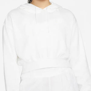 Pull à capuche uni blanc coupe régulière pour homme 100% coton doux au toucher poche kangourou hiver court à capuche Streetwear - Product Image 5