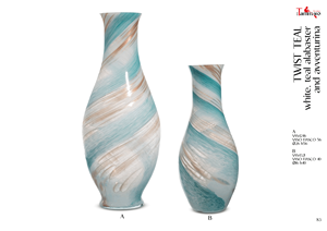 Décoration d'intérieur de luxe Tammaro Home Twist Teal en verre de Murano, design artisanal italien haut de gamme - Product Image 1
