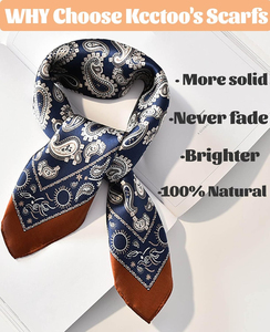 High Quality Medium 100% <b>Silk</b> Lightweight Elegant Plaid Solid Casual <b>Scarf</b> Seasonal Fashion Summer Winter Women Head <b>Scarves</b> - Product Image 2