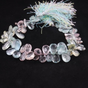 Cuentas Facetadas de Aguamarina Natural en Forma de Pera de 7*10 mm, 8 Pulgadas, Cuentas de Aguamarina en Forma de Pera para la Fabricación de Joyas - Product Image 1