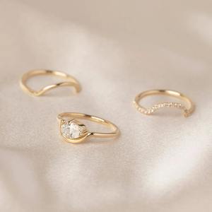 Bague de fiançailles en or 18 carats avec diamant de laboratoire de forme ovale de luxe, bijoux de mariée élégants pour femmes, design personnalisé, vente en gros en ligne - Product Image 6