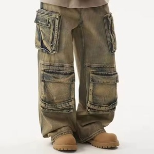 Pantalones Cargo informales ligeros para hombre de etiqueta privada-Color liso Multi bolsillos 100% algodón personalizable - Product Image 3