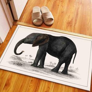 Tapis imprimé avec dessin d'éléphant pour l'extérieur, décoration de salon, salle à manger, tapis en chenille - Product Image 1