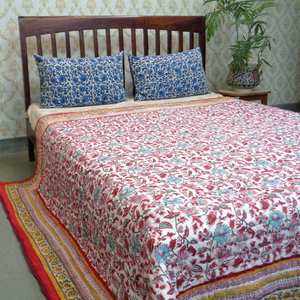 Dernier modèle Design Couvertures imprimées personnalisées indiennes traditionnelles imprimées HandBlock Voile de coton doux Dohar Queen Size Vente au meilleur prix - Product Image 5