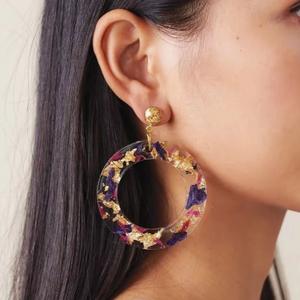 Pendientes de Resina Bordados a Mano, Joyería de Moda de Acero Inoxidable para Mujeres y Niñas, Estilo Clásico para Bodas, Alta Calidad - Product Image 2