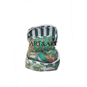 Sacs à cosmétiques en tissu de coton écologique de haute qualité, sacs à cosmétiques vibrants, légers, tendance, ensemble de 3 pièces pour pochette, fermeture éclair - Product Image 4