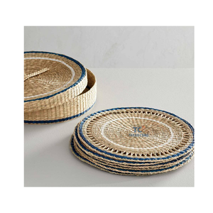 Wholesale Cheap Price Eco-friendly Handmade Natural Round <b>Placemats</b> Rattan Water Hyacinth <b>Placemat</b> Made in Vietnam - Product Image 1