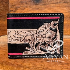 Cartera corta plegable de piel de vaca de diseñador de lujo al por mayor, cartera con tarjetero de piel de vaca auténtica de alta calidad - Product Image 1
