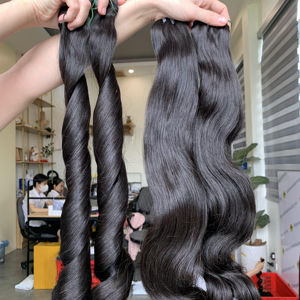 Bundles de cheveux humains vierges vietnamiens Remy à vague profonde de couleur personnalisée avec fermeture et extension de tissage de cheveux à trame unique frontale - Product Image 1