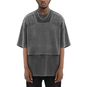 Camiseta de Hombre de Moda Otoñal de Primera Calidad con Cuello y Parches de Color, Camiseta de Manga para Hombre - Product Image 6