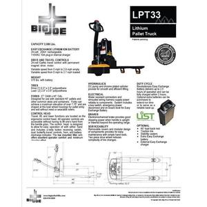 รถยกพาเลท บิ๊กโจ LPT33 ปี 2022 - Product Image 1