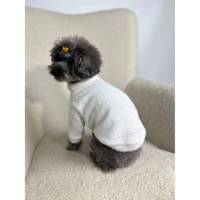 Pull pour chien Fluffy doux et extensible pull chaud pour petits et moyens chiens printemps et automne vêtements pour animaux de compagnie blanc