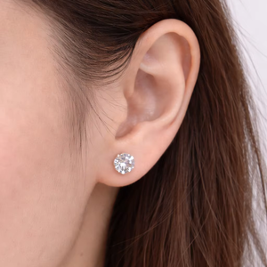 925 Sterling Silver Solitaire <b>Stud</b> <b>Earring</b> FOR <b>MEN</b> WOMEN DAILY PARTY WEAR Minimal Round CZ Diamond Look Wholesale - Product Image 4