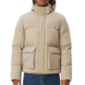 เสื้อกันลมมีฮู้ดสำหรับผู้ชายแจ็คเก็ตขนเป็ดย้อมสีล้วนมีฮู้ดสำหรับใส่กลางแจ้งเสื้อกันลมสำหรับฤดูหนาว - Product Image 5