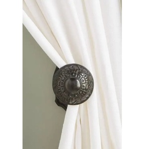 Rideau Tai noir mural en fer forgé décoratif moderne pour rideaux accessoires décoratifs de salon et de maison - Product Image 1