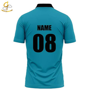 Half Sleeve Breathable 100% Cotton Casual Sport Wear Men's Cricket Jersey Shirts Solid Digital Print Comfortable Fit - Product Image 3