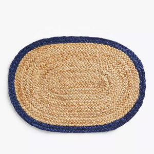Vente en gros de napperons de table ovale en jute de haute qualité avec vaisselle en coton Style rustique fait à la main au Vietnam - Product Image 1