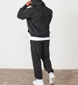 Unisex XXL Oversize Acid Wash <b>Black</b> Tracksuits Heavy Weight Breathable Apparel Design Services - Product Image 3