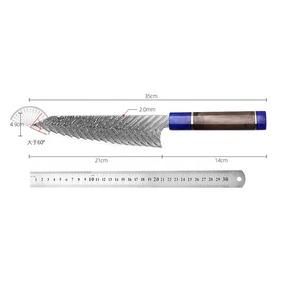 Venta al por mayor pedidos a granel personalizados OEM ODM servicio profesional japonés Damasco acero cocina Chef cuchillo con mango de resina - Product Image 5