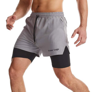 Fabricación de fábrica Pantalones cortos para correr para hombres de color sólido Diseñe su propio producto Pantalones cortos para correr para hombres - Product Image 3