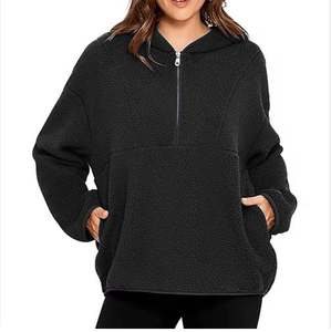 Cómoda Sudadera con capucha corta para mujer suave algodón uso diario OEM impresión personalizada proveedor - Product Image 6