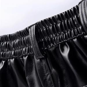 Pantalon d'hiver tendance pour homme en simili cuir noir, coupe-vent, chaud, imperméable, brossé, épais, pour la moto et l'équitation. - Product Image 5