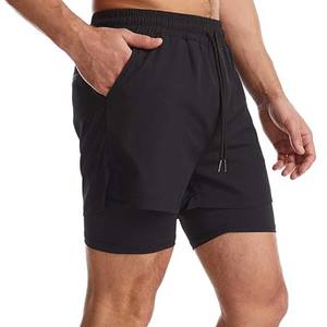 Pantalones cortos para hombre Casual 6in Entrepierna Cintura elástica Resistente al agua Cremallera Bolsillo Forro Quick-Dry Gym Running Shorts - Product Image 2