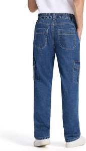 Brand Logo High Demanding Best Quality Men Cargo Jeans High Wear New Style Best Quick Dry New Arrival Best Men Cargo Jeans - Product Image 3