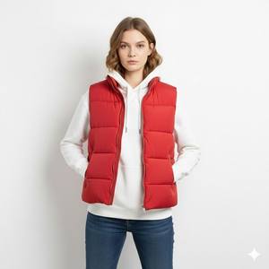 Chaleco de hombre personalizado con logotipo, de alta calidad, tipo chaleco acolchado, sin mangas, grueso y cálido, estilo burbuja. - Product Image 3