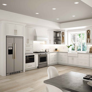 Armarios de cocina con coctelera blanca pura Los muebles de cocina de madera maciza más populares de la fábrica de Vietnam - Product Image 1