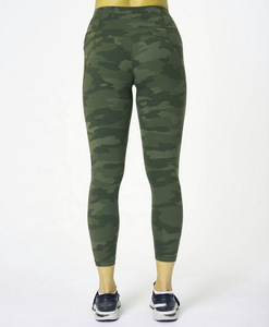 Women High Waisted Compression Sublimation Printed Thick Knee-Length <b>Legging</b> <b>with</b> Side and Back <b>Pockets</b> - Product Image 1
