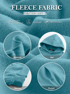 Sweats à capuche brodés en molleton tricoté surdimensionné pour femmes pour les jours d'automne froids soirées d'hiver froides Placement avant - Product Image 6