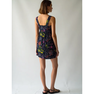 Handloom Cotton Boho Mini <b>Dress</b> for Women Elegant Fashion with Square Neckline <b>Elastic</b> Waist Sizes XS XL Breathable Mini <b>Dress</b> - Product Image 3