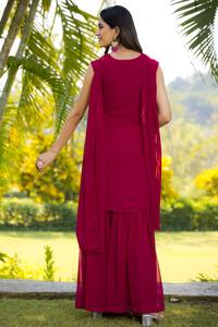 Vestido Sharara tradicional de trabajo intrincado hecho a mano para fiestas para compromisos Navratri Mehendi y reuniones culturales - Product Image 6