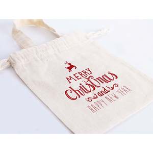 Bolsas de Algodón Personalizadas de Navidad y Año Nuevo con Serigrafía para Regalos Familiares o Empresariales, Bolsas para Ropa con Logotipo y Texto - Product Image 4